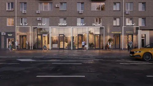 Аренда торговых помещений площадью 18.3 - 30.4 м2 в Москве:  Ленинский проспект, 62 R4S | Realty4Sale